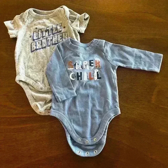 Lot of 2. Bodysuits for Boys. Garanimals and Baby GAP Grey and Blue 0-3 Months - Picture 3 of 14
